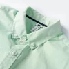 Mens Embroidered Solid Cotton Casual Full Sleeve Square Collar Shirt