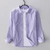 Mens Cotton Oxford Long Sleeve Solid Casual ButtonDown Shirt