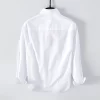 Mens Embroidered Solid Cotton Casual Full Sleeve Square Collar Shirt
