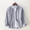 Mens Cotton Long Sleeve Solid Casual Shirt Daily All Seasons Turn Down