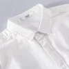 Mens Cotton Long Sleeve Solid Square Collar Casual Shirt Trendy Comfortable