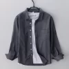 Mens Cotton Oxford Long Sleeve Casual Shirt Solid Four Season TurnDown Collar