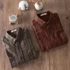 Mens Cotton Plaid Long Sleeve Casual Office Shirt Turn Down Collar All Season
