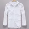 Mens Casual White Linen Cotton Long Sleeve Office Shirt