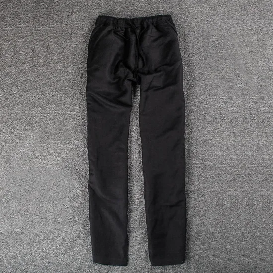 Men Casual Linen Cotton Loose Fit Drawstring Pants Office Four Seasons