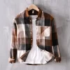 Mens Plaid Long Sleeve Cotton Linen Breathable Casual Office Four Seasons Shirt