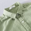 Mens Cotton Long Sleeve Solid Square Collar Casual Shirt Trendy Comfortable
