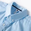 Mens Embroidered Solid Cotton Casual Full Sleeve Square Collar Shirt