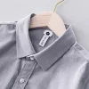 Mens Cotton Casual Long Sleeve White Shirt Single Breasted Turn Down Collar