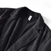 Mens Spring Fall Casual Cotton Linen Blazer Turn-Down Collar Breathable Plus Size