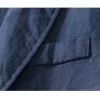 Mens Linen Casual Blazer Breathable Turn-Down Collar Plus Size