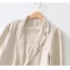 Mens Linen Casual Blazer Breathable Turn-Down Collar Plus Size