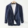Mens Linen Casual Blazer Breathable Turn-Down Collar Plus Size