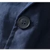 Mens Linen Casual Blazer Breathable Turn-Down Collar Plus Size