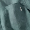 Mens Linen Short Sleeve Casual Shirt Summer TurnDown Collar Solid Pocket