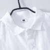 Mens Linen Short Sleeve Casual Shirt Summer TurnDown Collar Solid Pocket