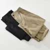 Mens Linen Blend Loose Straight Elastic Waist Casual Pants