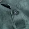 Mens Linen Short Sleeve Casual Shirt Summer TurnDown Collar Solid Pocket