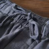 Mens Cotton Linen Casual Straight Pants Elastic Waist Loose Fit Plus Size