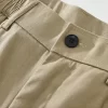 Mens Linen Blend Loose Straight Elastic Waist Casual Pants