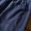 Mens Cotton Linen Casual Straight Pants Elastic Waist Loose Fit Plus Size