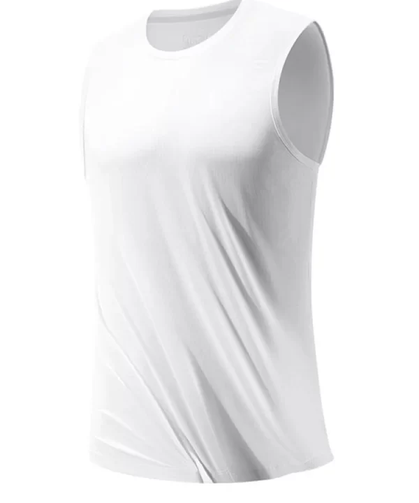 Mens Ice Silk Quick Drying Sleeveless Tank Tops Casual Solid O-Neck