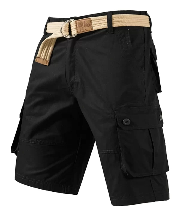 Men Cotton Cargo Knee Shorts Casual Straight Fit Spring Summer