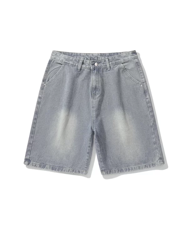 Mens Loose Knee Length Denim Shorts Korean Fashionable Casual