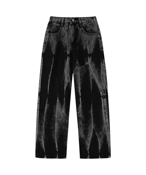 American Tie Dye Mens Hip Hop Wide Leg Jeans