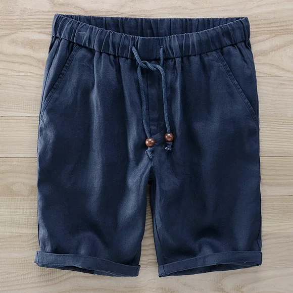 Mens Linen Casual Board Shorts All Seasons Comfortable Solid