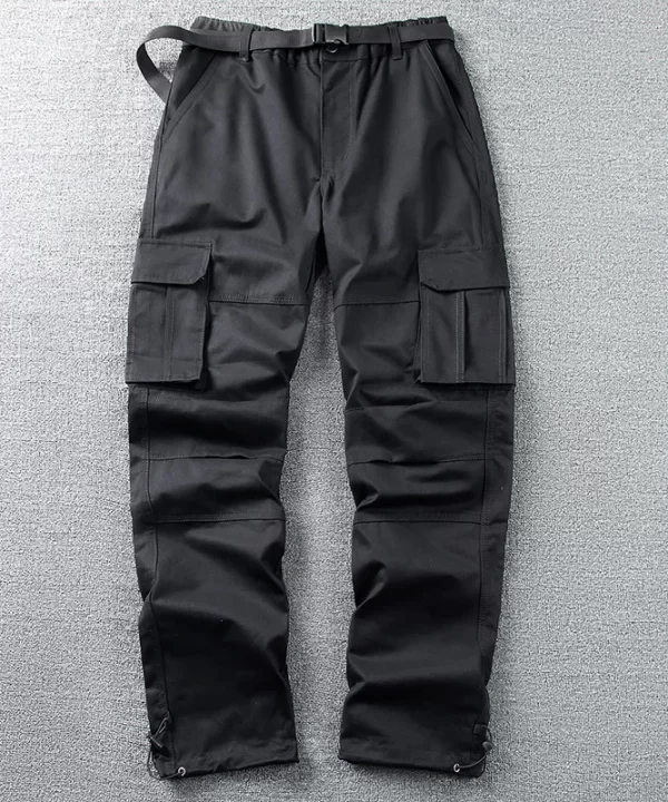Men Cotton Cargo Pants Army Green Hip Hop Loose Fit Spring Autumn