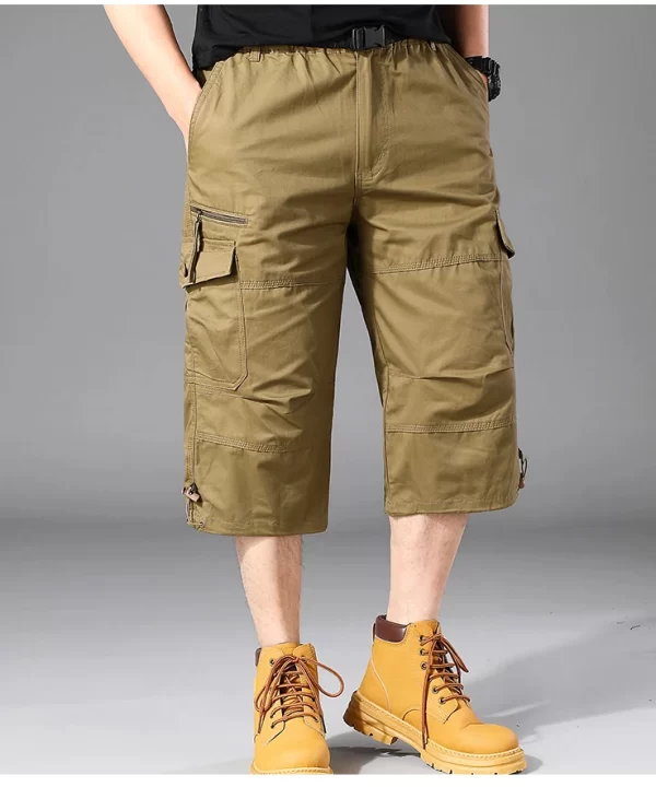 Men Cotton Cropped Loose Comfort Straight Leg Casual Shorts
