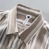 Mens Cotton Striped Long Sleeve Casual Shirt Comfortable Daily