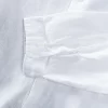 Mens Linen White Casual Stand Collar Three Quarter Sleeve Shirt