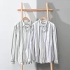Mens Italian Striped Long Sleeve Casual Shirt Linen Cotton Blend Single Breasted