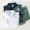 Mens Linen Three Quarter Sleeve White Casual Shirt Breathable Comfortable