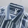 Mens Cotton Striped Long Sleeve Casual Shirt Comfortable Daily