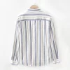 Mens Casual Striped Long Sleeve Shirt Cotton Linen Bamboo Poly Blend