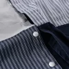 Mens Cotton Patchwork Casual Long Sleeve Shirt Office