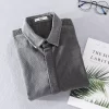 Mens Retro Patchwork Corduroy Casual Shirt Cotton Spring Autumn Full Sleeve